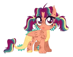 Size: 751x589 | Tagged: safe, artist:unoriginai, derpibooru import, oc, oc:ihy, unofficial characters only, hybrid, pegasus, siren, sphinx, :p, cute, looking at you, magical lesbian spawn, magical threesome spawn, offspring, parent:adagio dazzle, parent:somnambula, parent:sphinx (character), simple background, solo, tongue out, transparent background