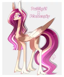 Size: 1377x1661 | Tagged: safe, artist:sugaryicecreammlp, derpibooru import, pegasus, pony, colored wings, female, glasses, magical lesbian spawn, mare, multicolored wings, offspring, parent:fluttershy, parent:twilight sparkle, parents:twishy, solo, wings