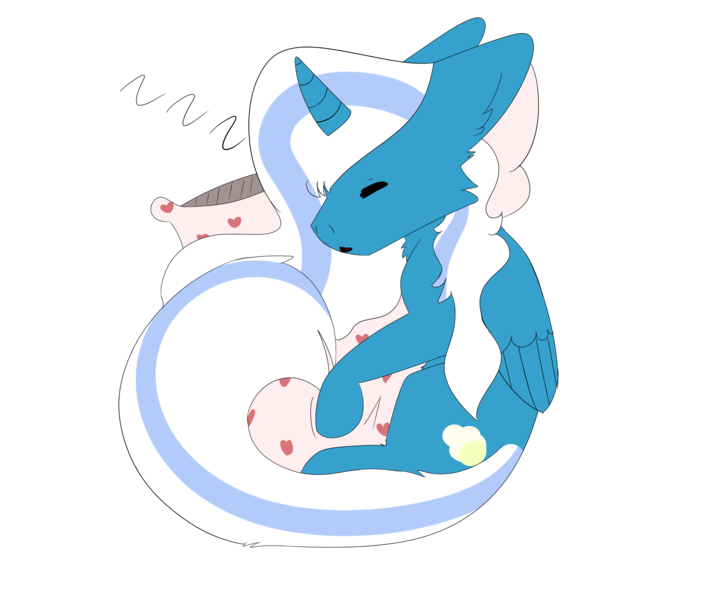 Size: 2600x2200 | Tagged: alicorn, alicorn oc, artist:angelicharmonyy, bow, cheek fluff, chest fluff, derpibooru import, ear fluff, female, hair bow, heart, horn, hug, hugging a pillow, mare, oc, oc:fleurbelle, pillow, pillow hug, safe, simple background, sleeping, solo, transparent background, unofficial characters only, wings