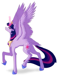 Size: 1481x1926 | Tagged: safe, artist:spirit-1, derpibooru import, twilight sparkle, twilight sparkle (alicorn), alicorn, pony, simple background, solo, tail feathers, transparent background