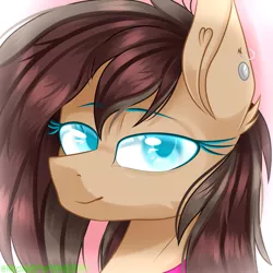 Size: 2000x2000 | Tagged: safe, artist:redheartponiesfan, artist:shootingstaryt, derpibooru import, oc, oc:michelle, earth pony, pony, bust, ear piercing, earring, jewelry, piercing, portrait, solo