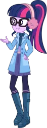 Size: 2615x7030 | Tagged: safe, artist:steyrrdash, derpibooru import, sci-twi, twilight sparkle, equestria girls, equestria girls series, holidays unwrapped, spoiler:eqg series (season 2), clothes, female, glasses, ponytail, simple background, solo, transparent background, vector, winter outfit