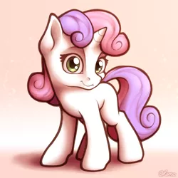 Size: 2000x2000 | Tagged: safe, artist:ohemo, derpibooru import, sweetie belle, pony, unicorn, blank flank, cute, diasweetes, digital art, female, filly, high res, looking at you, mare, smiling, solo