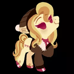 Size: 1600x1600 | Tagged: artist:fannytastical, beanie, black background, blushing, clothes, coat, crystal pony, derpibooru import, hat, lidded eyes, looking at you, oc, oc:lucky lightshow, safe, simple background, smiling, solo, unofficial characters only