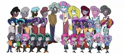 Size: 2048x910 | Tagged: safe, artist:chelseawest, derpibooru import, princess flurry heart, oc, oc:shimmering glow, equestria girls, adult, canon x oc, child, children, decaplets, duodecaplets, family, family photo, female, male, mama flurry, octuplets, offspring, offspring shipping, offspring's offspring, older, older flurry heart, parent:king sombra, parent:oc:shimmering glow, parent:princess flurry heart, parent:radiant hope, parents:canon x oc, parents:hopebra, shipping, straight, teenager