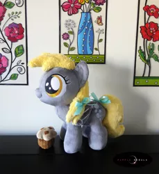 Size: 1280x1400 | Tagged: safe, artist:purplenebulastudios, derpibooru import, derpy hooves, pony, female, filly, food, irl, muffin, photo, plushie, solo