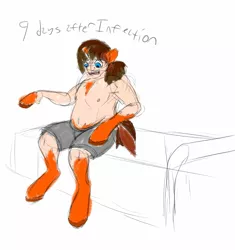 Size: 2225x2371 | Tagged: artist:mcsplosion, colored sketch, derpibooru import, eponavirus, human to pony, implied coronavirus, male to female, oc, oc:painterly flair, ponid-21, rule 63, safe, sketch, transformation