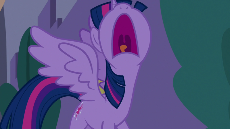 Size: 1920x1080 | Tagged: safe, derpibooru import, screencap, twilight sparkle, twilight sparkle (alicorn), alicorn, pony, the summer sun setback, canterlot, female, night, open mouth, solo, spread wings, uvula, volumetric mouth, wings, yelling