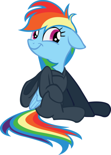 Size: 2028x2840 | Tagged: artist:midnite99, clothes, derpibooru import, hoodie, rainbow dash, read it and weep, safe, simple background, smiling, smirk, solo, transparent background, vector