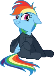 Size: 2028x2840 | Tagged: artist:midnite99, clothes, derpibooru import, hoodie, rainbow dash, read it and weep, safe, simple background, smiling, smirk, solo, transparent background, vector