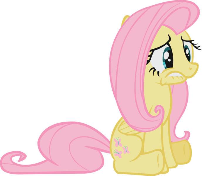 Size: 2625x2285 | Tagged: artist:midnite99, derpibooru import, fluttershy, sad, safe, simple background, sitting, solo, stare master, transparent background, vector