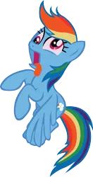 Size: 1422x2690 | Tagged: safe, artist:midnite99, derpibooru import, rainbow dash, sweet and elite, derp, flying, simple background, solo, tongue out, transparent background, vector
