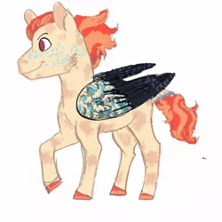 Size: 1280x1280 | Tagged: artist:xximacheetobabyxx, colored wings, derpibooru import, male, oc, offspring, parent:big macintosh, parent:rainbow dash, parents:rainbowmac, pegasus, pegasus oc, safe, solo, stallion, unofficial characters only, wings