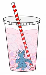 Size: 697x1146 | Tagged: adorabelle, alicorn, alicorn oc, artists: purr12, boba tea, bubble, cute, derpibooru import, female, horn, ice cubes, mare, oc, oc:fleurbelle, plastic cup, safe, straw, wings, yellow eyes