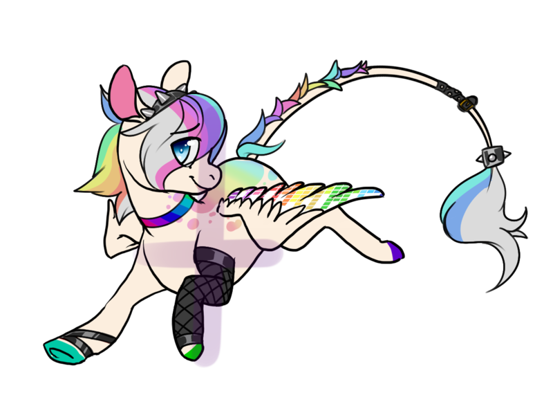 Size: 1200x900 | Tagged: safe, artist:-censored-, derpibooru import, oc, unofficial characters only, pegasus, pony, base used, colored wings, fishnets, hoof polish, leonine tail, male, multicolored hair, multicolored wings, pegasus oc, rainbow hair, rainbow wings, running, simple background, solo, stallion, transparent background, underhoof, wings