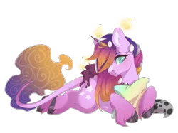 Size: 1881x1410 | Tagged: artist:shady-bush, derpibooru import, female, mare, oc, original species, pillow, prone, safe, scented pony, simple background, solo, transparent background