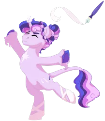 Size: 1280x1472 | Tagged: safe, artist:itstechtock, derpibooru import, oc, oc:midnight eve, unofficial characters only, pony, unicorn, bipedal, female, magic, magical lesbian spawn, mare, offspring, parent:princess celestia, parent:twilight sparkle, parents:twilestia, simple background, solo, transparent background