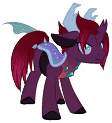 Size: 1022x1125 | Tagged: artist:azrealrou, changedling, changeling, changepony, derpibooru import, hybrid, interspecies offspring, male, oc, oc:storm voice, offspring, parent:pharynx, parents:tempynx, parent:tempest shadow, safe, simple background, solo, transparent background, unofficial characters only