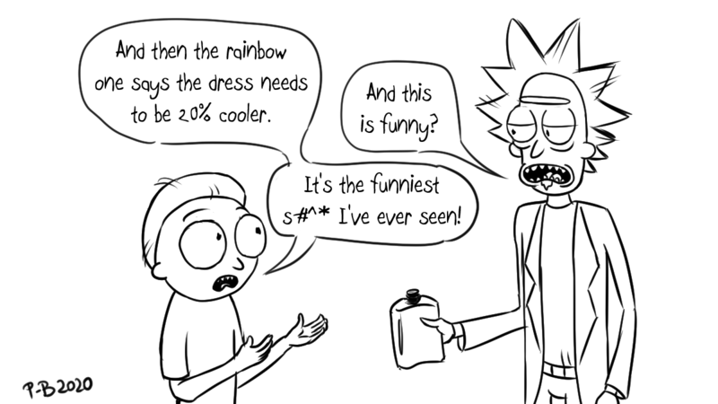 Size: 1200x675 | Tagged: 20% cooler, artist:pony-berserker, barely pony related, derpibooru import, morty smith, pickle rick, pony-berserker's twitter sketches, rick and morty, rick sanchez, role reversal, safe, sketch