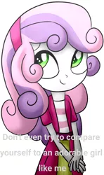 Size: 2072x3500 | Tagged: safe, artist:graytyphoon, derpibooru import, edit, sweetie belle, equestria girls, clothes, cute, diasweetes, female, skirt, solo