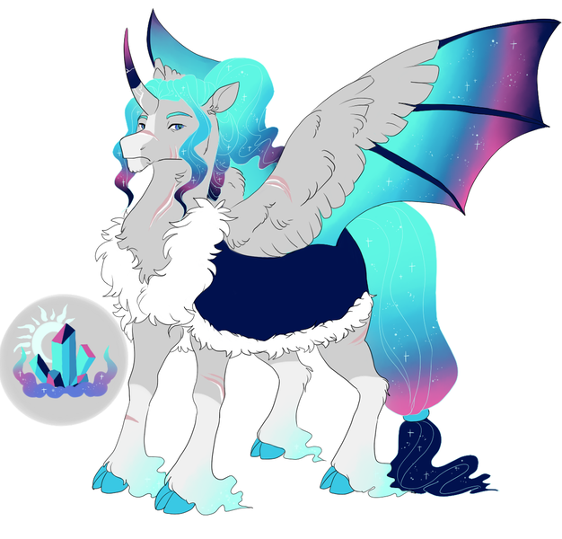 Size: 1200x1150 | Tagged: safe, artist:arexstar, derpibooru import, oc, oc:cosmic jasper, alicorn, pony, male, offspring, parent:king sombra, parent:princess celestia, parents:celestibra, simple background, solo, stallion, white background