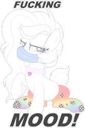 Size: 1280x1925 | Tagged: safe, artist:azrealrou, artist:lazuli, derpibooru import, oc, oc:nova, unofficial characters only, earth pony, pony, bandage, base used, clothes, collar, coronavirus, covid-19, face mask, female, freckles, mare, moody, raised hoof, simple background, sitting, socks, solo, thigh highs, transparent background, unamused, vulgar