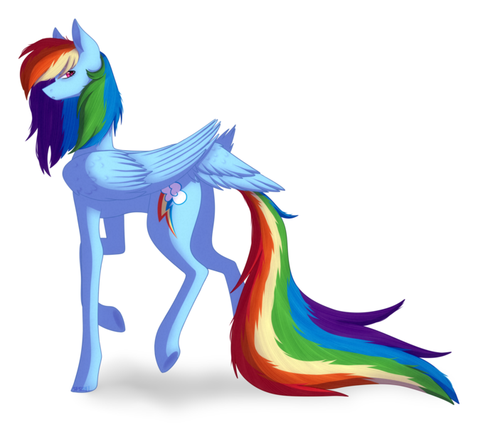 Size: 2076x1853 | Tagged: safe, artist:spirit-1, derpibooru import, rainbow dash, pony, simple background, solo, tail feathers, transparent background