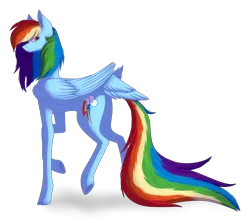 Size: 2076x1853 | Tagged: safe, artist:spirit-1, derpibooru import, rainbow dash, pony, simple background, solo, tail feathers, transparent background