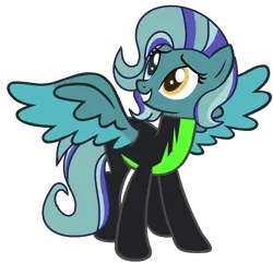 Size: 1214x1170 | Tagged: safe, artist:celestial-rue0w0, artist:raini_bases, derpibooru import, oc, oc:thundersky (ice1517), unofficial characters only, pegasus, pony, icey-verse, base used, clothes, commission, female, grin, heterochromia, magical gay spawn, mare, multicolored hair, offspring, parent:open skies, parent:thunderlane, parents:thunderskies, simple background, smiling, solo, spread wings, transparent background, uniform, washouts uniform, wings