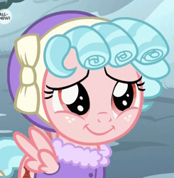 Size: 500x510 | Tagged: safe, derpibooru import, screencap, cozy glow, pegasus, pony, frenemies (episode), animated, clothes, cozy glow is best facemaker, cozy glow is not amused, cozybetes, cropped, cute, faic, female, filly, freckles, frown, gif, jacket, me irl, open mouth, shrunken pupils, smiling, solo, spread wings, wings