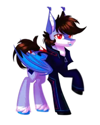 Size: 2000x2500 | Tagged: safe, artist:redheartponiesfan, derpibooru import, oc, oc:alar, bat pony, pony, clothes, high res, jacket, male, simple background, solo, stallion, transparent background