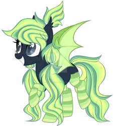 Size: 1280x1411 | Tagged: safe, artist:magicdarkart, derpibooru import, oc, bat pony, pony, clothes, deviantart watermark, female, mare, obtrusive watermark, simple background, socks, solo, striped socks, transparent background, watermark