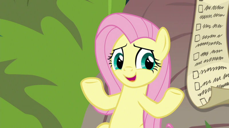 Size: 1920x1080 | Tagged: safe, derpibooru import, screencap, fluttershy, pony, she talks to angel, checklist, female, mare, solo