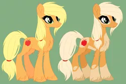 Size: 682x456 | Tagged: safe, artist:froggers1995, derpibooru import, applejack, earth pony, pony, leak, spoiler:g5, applejack (g5), coat markings, female, g5, hooves, mare, redesign, simple background, solo