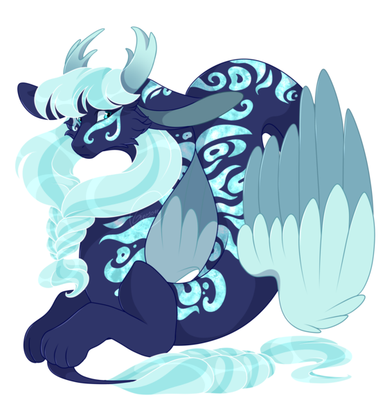 Size: 2500x2700 | Tagged: artist:gigason, derpibooru import, draconequus, high res, hybrid, interspecies offspring, oc, offspring, parent:discord, parent:princess luna, parents:lunacord, safe, simple background, solo, transparent background