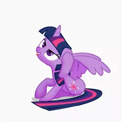 Size: 1080x1080 | Tagged: safe, artist:megamanhxh, derpibooru import, edit, twilight sparkle, twilight sparkle (alicorn), alicorn, pony, :p, behaving like a cat, behaving like a dog, ear fluff, female, mare, silly, silly pony, sitting, solo, tongue out