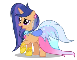 Size: 5169x4001 | Tagged: safe, artist:galaxyswirlsyt, derpibooru import, oc, oc:galaxy swirls, pony, unicorn, absurd resolution, base used, clothes, dress, female, gala dress, mare, offspring, parent:flash sentry, parent:twilight sparkle, parents:flashlight, simple background, solo, transparent background