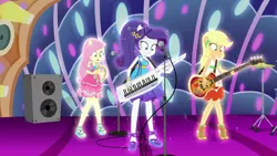 Size: 1920x1080 | Tagged: safe, derpibooru import, screencap, applejack, fluttershy, rarity, equestria girls, equestria girls series, spring breakdown, spoiler:eqg series (season 2), all good (song), images that precede unfortunate events, sleeveless