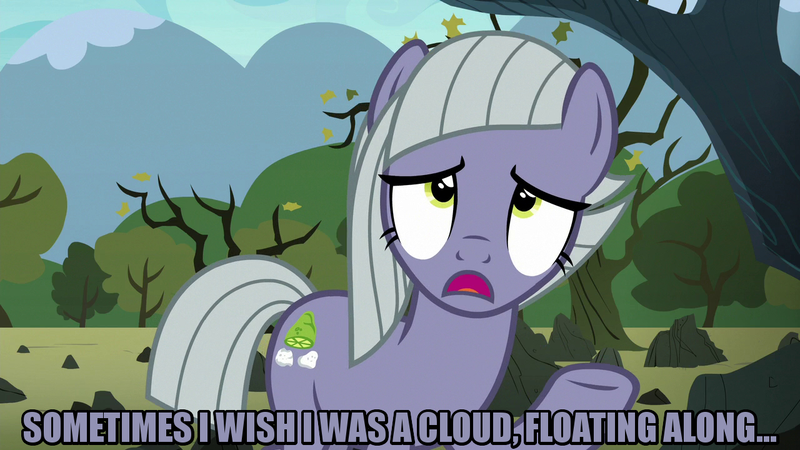 Size: 1280x720 | Tagged: safe, derpibooru import, edit, edited screencap, editor:jaredking203, screencap, limestone pie, earth pony, the maud couple, caption, female, image macro, mare, meme, raised hoof, text