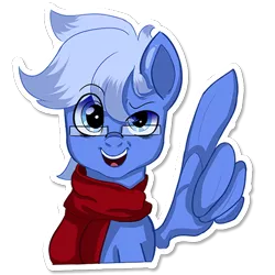 Size: 512x512 | Tagged: safe, artist:rainy105, derpibooru import, oc, oc:daily air, unofficial characters only, pegasus, pony, bust, clothes, looking at you, male, scarf, simple background, solo, sticker, telegram sticker, transparent background, wing hands, wings