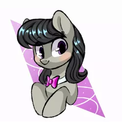 Size: 1000x1000 | Tagged: safe, artist:thieftea, derpibooru import, octavia melody, earth pony, pony, abstract background, blushing, bowtie, bust, cute, female, mare, solo, tavibetes