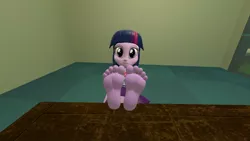 Size: 1280x720 | Tagged: suggestive, artist:anthonygoody, derpibooru import, twilight sparkle, equestria girls, 3d, barefoot, big feet, feet, feet on table, fetish, foot fetish, foot focus, gmod, soles, toes
