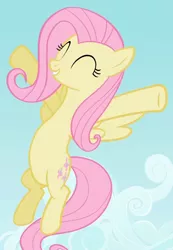 Size: 644x932 | Tagged: safe, derpibooru import, screencap, fluttershy, pegasus, pony, may the best pet win, cheerful, cropped, cute, excited, eyes closed, female, flying, grin, mare, shyabetes, smiling, solo, spread wings, wings