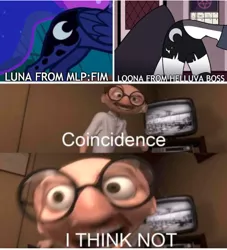 Size: 538x592 | Tagged: derpibooru import, edit, edited screencap, helluva boss, insane troll logic, loona (helluva boss), meme, op is on drugs, princess luna, safe, screencap, the incredibles, vulgar source