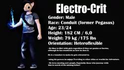 Size: 2560x1440 | Tagged: 3d, anthro, artist:wolfthepredator, conduit, derpibooru import, electricity, gmod, infamous, male, oc, oc:electro-crit, plantigrade anthro, reference sheet, safe, smiling, smirk, solo, super powers, unofficial characters only