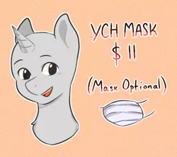 Size: 1800x1600 | Tagged: advertisement, artist:poofindi, bust, commission, derpibooru import, mask, safe, smiling, text, ych example, your character here