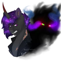 Size: 548x548 | Tagged: alicorn, artist:hazelthedevil, derpibooru import, oc, oc:kosmix, offspring, parent:king sombra, parent:princess luna, parents:lumbra, safe, scar, shadow, simple background, solo, transparent background