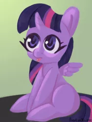 Size: 1200x1600 | Tagged: safe, artist:angelinarichter, derpibooru import, twilight sparkle, twilight sparkle (alicorn), alicorn, pony, :p, age regression, baby, babylight sparkle, cute, female, sitting, solo, tongue out, twiabetes, younger