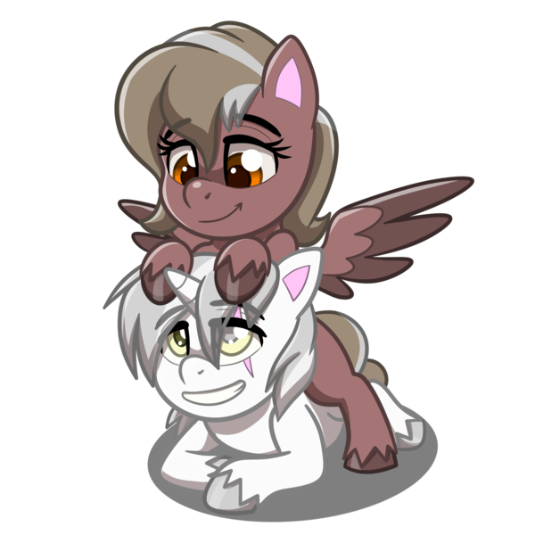 Size: 4093x4093 | Tagged: safe, artist:jcosneverexisted, derpibooru import, oc, oc:copper crescendo, oc:silver sickle, unofficial characters only, pegasus, pony, unicorn, brother and sister, female, looking at each other, male, mare, scar, siblings, simple background, stallion, transparent background, unshorn fetlocks