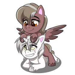 Size: 4093x4093 | Tagged: safe, artist:jcosneverexisted, derpibooru import, oc, oc:copper crescendo, oc:silver sickle, unofficial characters only, pegasus, pony, unicorn, brother and sister, female, looking at each other, male, mare, scar, siblings, simple background, stallion, transparent background, unshorn fetlocks